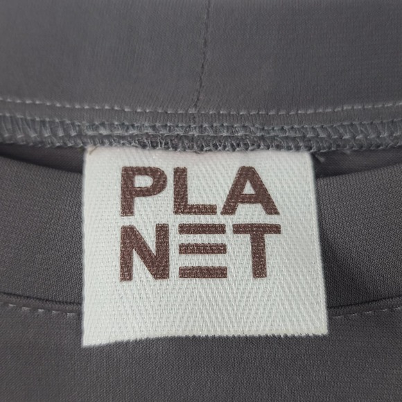 Planet Lauren G Top Gray Long Sleeve One Size Oversize Boxy Lagenlook Stretch - Picture 3 of 9